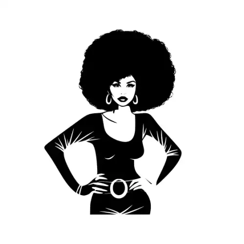 Afro Lady Pose Silhouette SVG Design | SVG Files for Cricut & Print