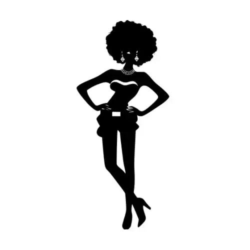 Afro Lady Pose Silhouette SVG Design | SVG Files for Cricut & Print