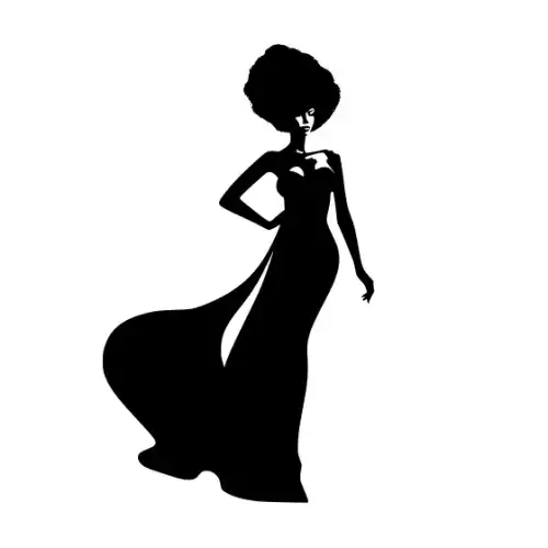 Afro Lady Pose Silhouette SVG Design | SVG Files for Cricut & Print