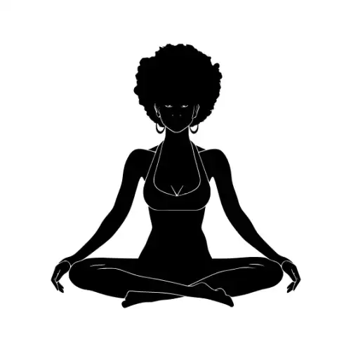 Afro Lady Pose Silhouette SVG Design | SVG Files for Cricut & Print