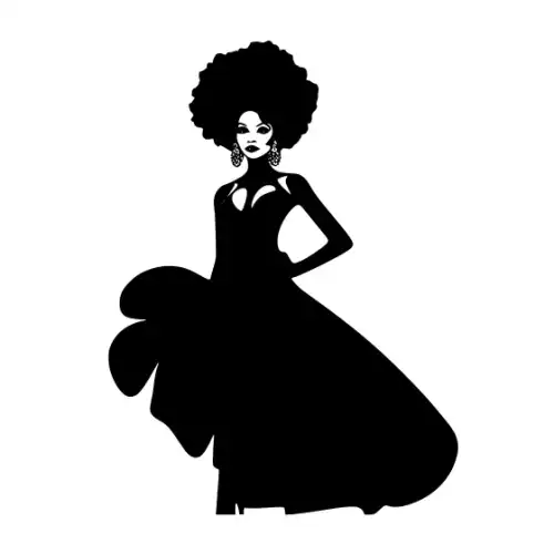 Afro Lady Pose Silhouette SVG Design | SVG Files for Cricut & Print