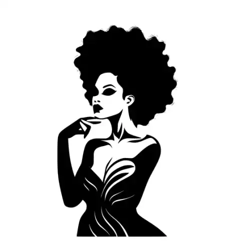 Afro Lady Pose Silhouette SVG Design | SVG Files for Cricut & Print