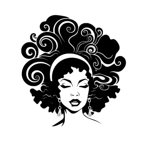 Afro Lady Pose Silhouette SVG Design | SVG Files for Cricut & Print