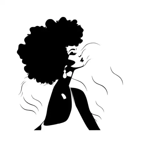 Afro Lady Pose Silhouette SVG Design | SVG Files for Cricut & Print