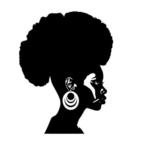 Afro Woman Puff Hair Silhouette SVG Design | SVG Files for Cricut & Print