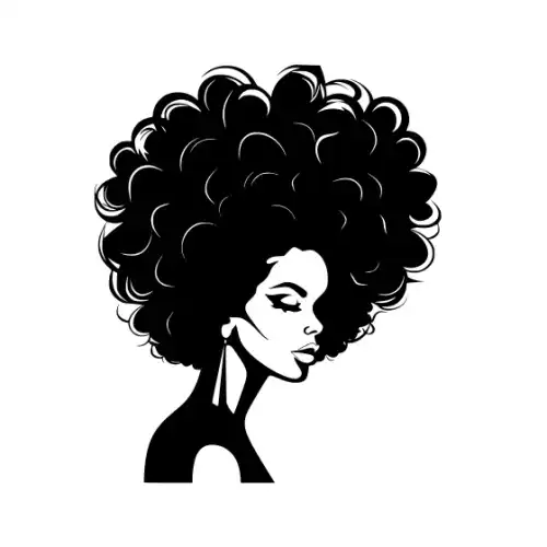 Afro Woman Puff Hair Silhouette SVG Design | SVG Files for Cricut & Print