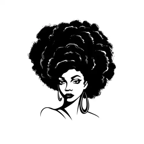 Afro Woman Puff Hair Silhouette SVG Design | SVG Files for Cricut & Print