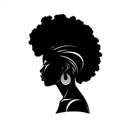 Afro Woman Puff Hair Silhouette SVG Design | SVG Files for Cricut & Print