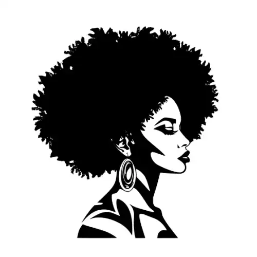 Afro Woman Puff Hair Silhouette SVG Design | SVG Files for Cricut & Print