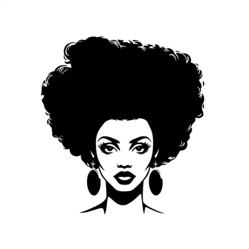 Afro Woman Puff Hair Silhouette SVG Design | SVG Files for Cricut & Print