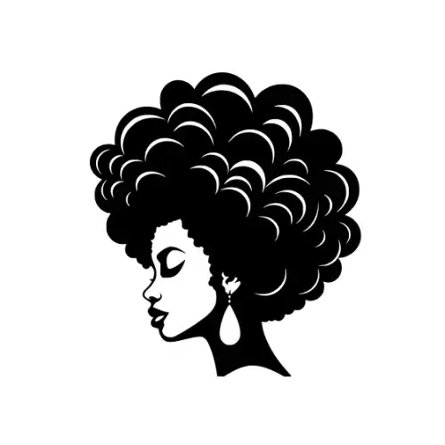 Afro Woman Puff Hair Silhouette SVG Design | SVG Files for Cricut & Print