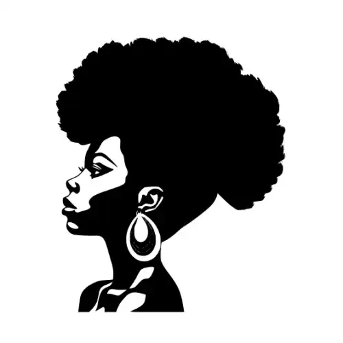Afro Woman Puff Hair Silhouette SVG Design | SVG Files for Cricut & Print