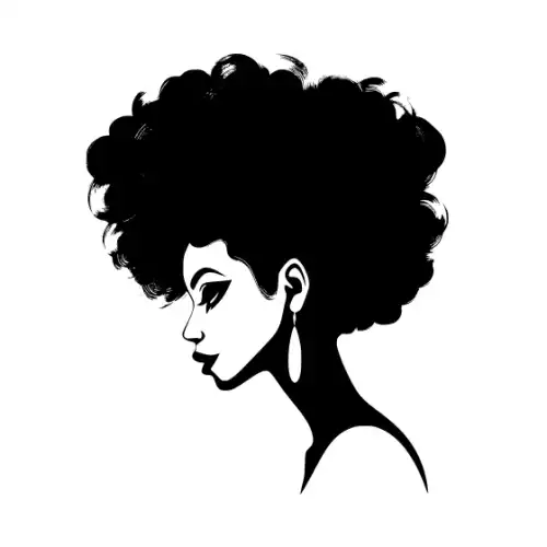 Afro Woman Puff Hair Silhouette SVG Design | SVG Files for Cricut & Print