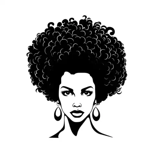 Afro Woman Puff Hair Silhouette SVG Design | SVG Files for Cricut & Print