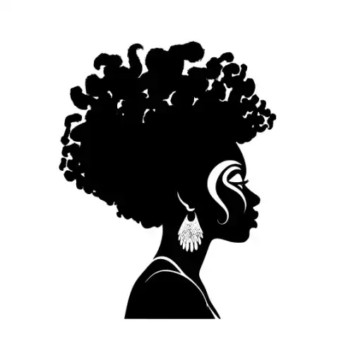 Afro Woman Puff Hair Silhouette SVG Design | SVG Files for Cricut & Print