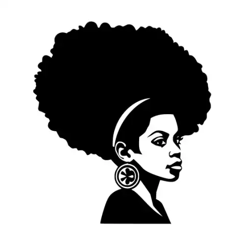 Afro Woman Puff Hair Silhouette SVG Design | SVG Files for Cricut & Print