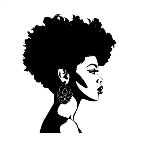 Afro Woman Puff Hair Silhouette SVG Design | SVG Files for Cricut & Print