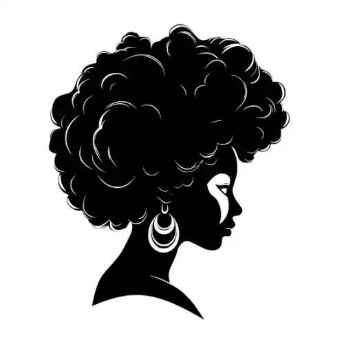 Afro Woman Puff Hair Silhouette SVG Design | SVG Files for Cricut & Print