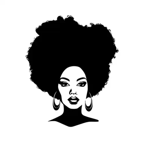 Afro Woman Puff Hair Silhouette SVG Design | SVG Files for Cricut & Print