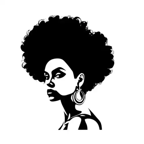 Afro Woman Puff Hair Silhouette SVG Design | SVG Files for Cricut & Print