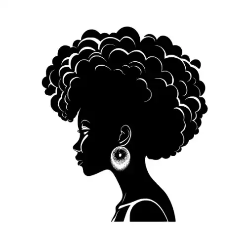 Afro Woman Puff Hair Silhouette SVG Design | SVG Files for Cricut & Print