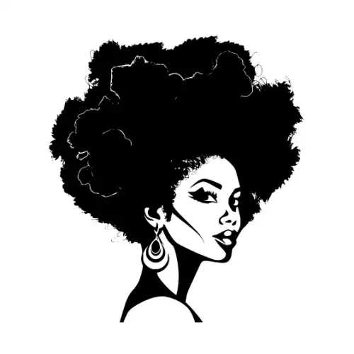 Afro Woman Puff Hair Silhouette SVG Design | SVG Files for Cricut & Print