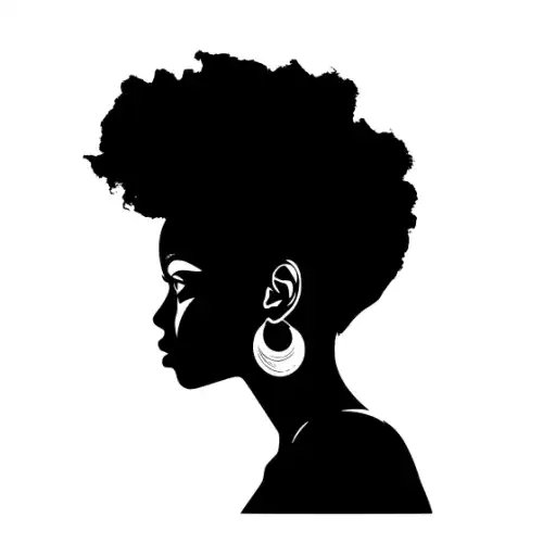 Afro Woman Puff Hair Silhouette SVG Design | SVG Files for Cricut & Print