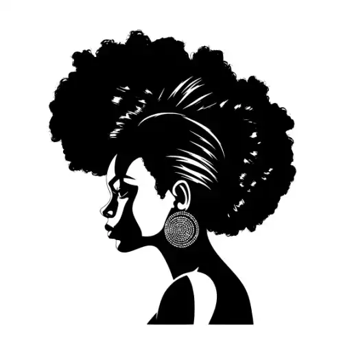 Afro Woman Puff Hair Silhouette SVG Design | SVG Files for Cricut & Print
