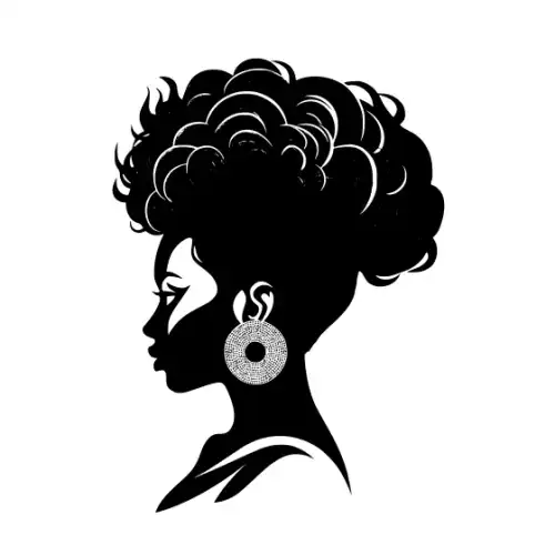 Afro Woman Puff Hair Silhouette SVG Design | SVG Files for Cricut & Print