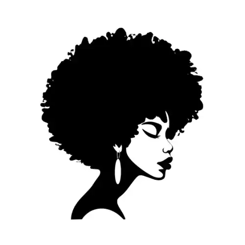 Afro Woman Puff Hair Silhouette SVG Design | SVG Files for Cricut & Print