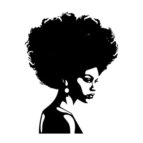 Afro Woman Puff Hair Silhouette SVG Design | SVG Files for Cricut & Print