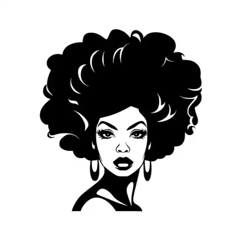 Afro Woman Puff Hair Silhouette SVG Design | SVG Files for Cricut & Print