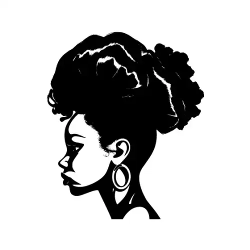 Afro Woman Puff Hair Silhouette SVG Design | SVG Files for Cricut & Print