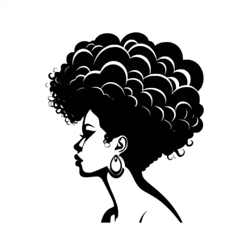 Afro Woman Puff Hair Silhouette SVG Design | SVG Files for Cricut & Print