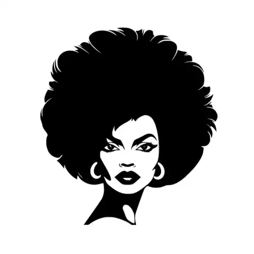 Afro Woman Puff Hair Silhouette SVG Design | SVG Files for Cricut & Print