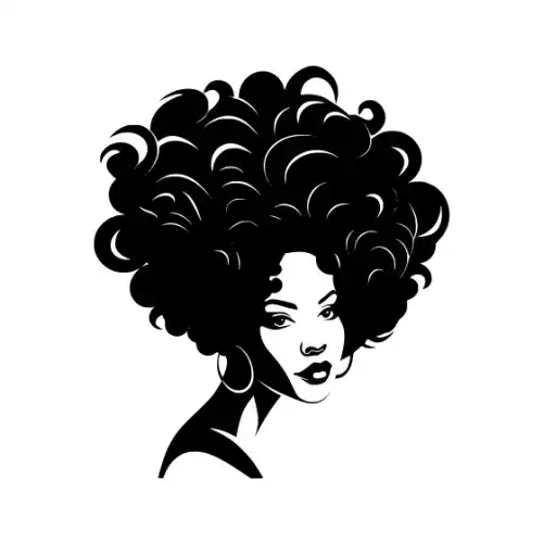 Afro Woman Puff Hair Silhouette SVG Design | SVG Files for Cricut & Print