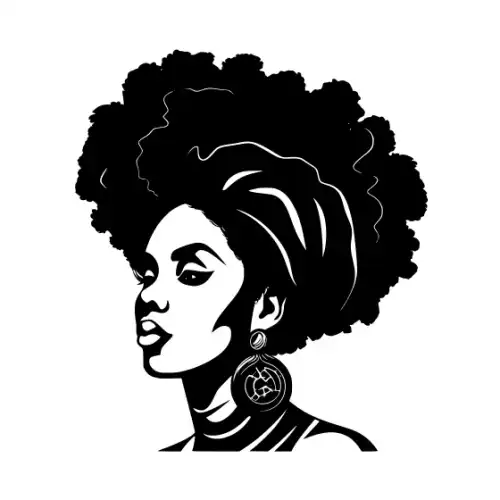 Afro Woman Puff Hair Silhouette SVG Design | SVG Files for Cricut & Print