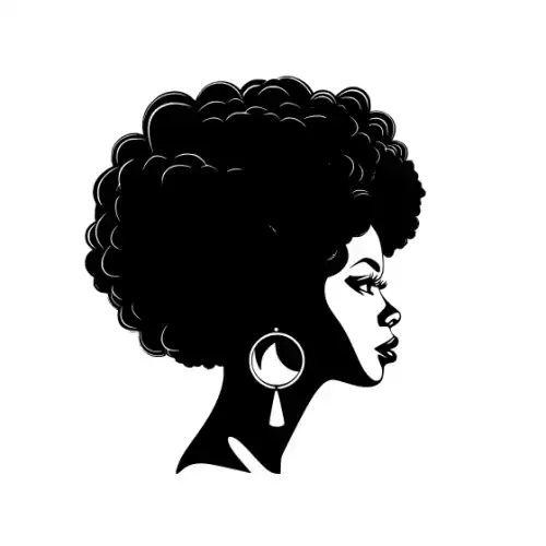 Afro Woman Puff Hair Silhouette SVG Design | SVG Files for Cricut & Print