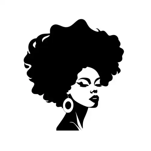 Afro Woman Puff Hair Silhouette SVG Design | SVG Files for Cricut & Print