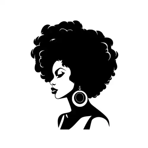 Afro Woman Puff Hair Silhouette SVG Design | SVG Files for Cricut & Print