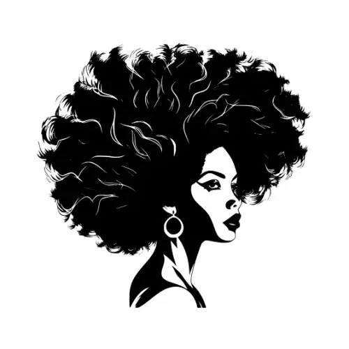 Afro Woman Puff Hair Silhouette SVG Design | SVG Files for Cricut & Print