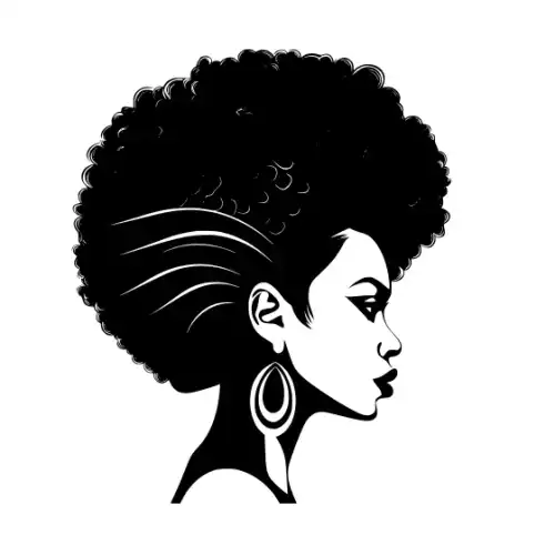 Afro Woman Puff Hair Silhouette SVG Design | SVG Files for Cricut & Print