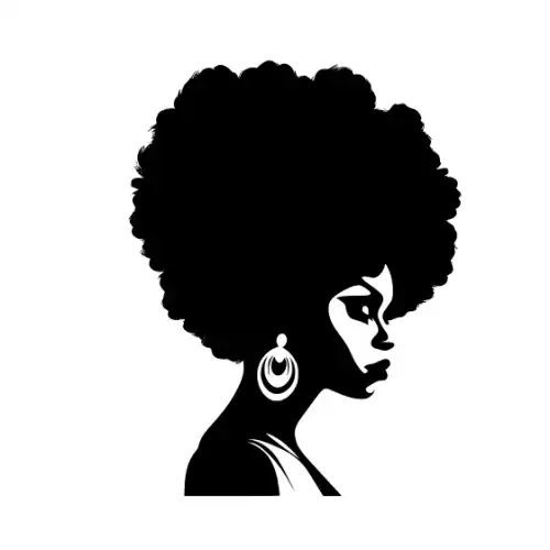 Afro Woman Puff Hair Silhouette SVG Design | SVG Files for Cricut & Print