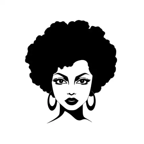 Afro Woman Puff Hair Silhouette SVG Design | SVG Files for Cricut & Print