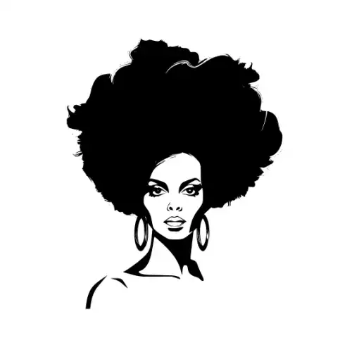 Afro Woman Puff Hair Silhouette SVG Design | SVG Files for Cricut & Print