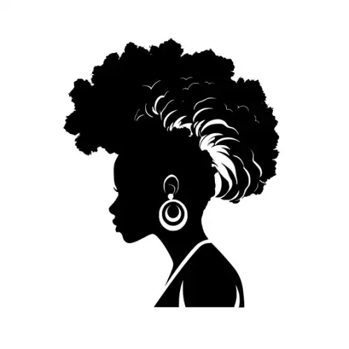 Afro Woman Puff Hair Silhouette SVG Design | SVG Files for Cricut & Print