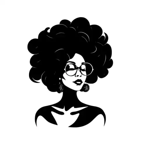 Afro Woman Puff Hair Silhouette SVG Design | SVG Files for Cricut & Print