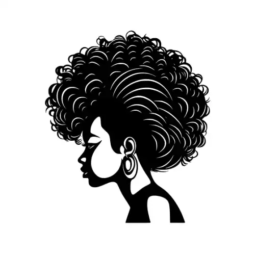 Afro Woman Puff Hair Silhouette SVG Design | SVG Files for Cricut & Print