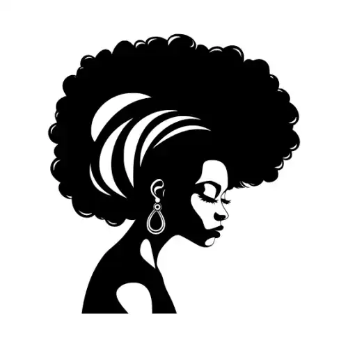 Afro Woman Puff Hair Silhouette SVG Design | SVG Files for Cricut & Print