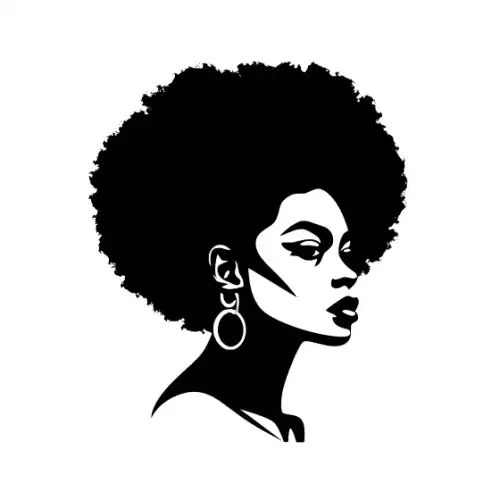 Afro Woman Puff Hair Silhouette SVG Design | SVG Files for Cricut & Print